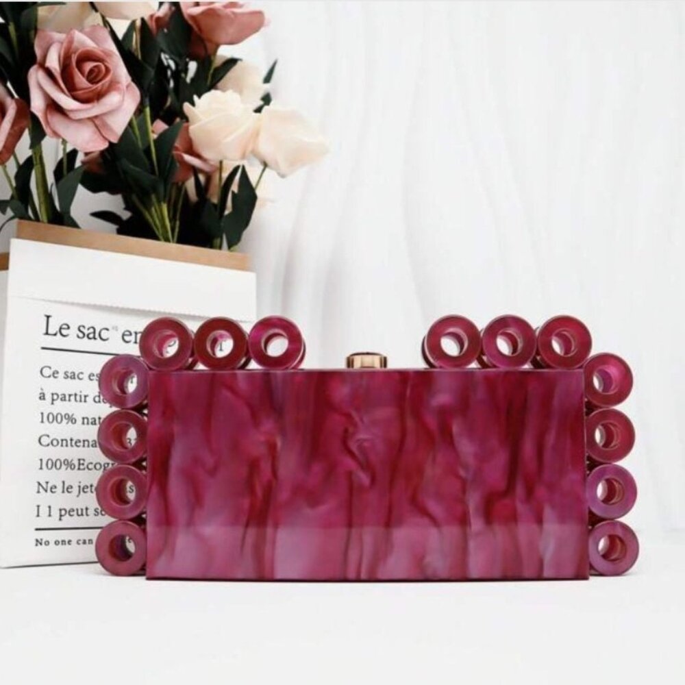 Acrylic Marble Handbag with crossbody